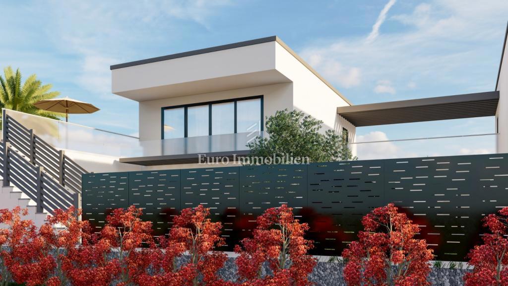 Villa con piscina e vista mare sull'isola di Krk