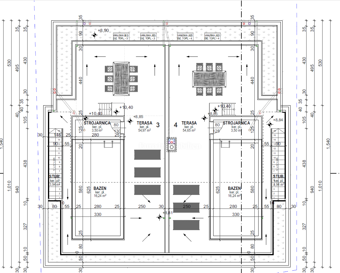 Luxury apartment under construction with pool and terrace, city of Krk