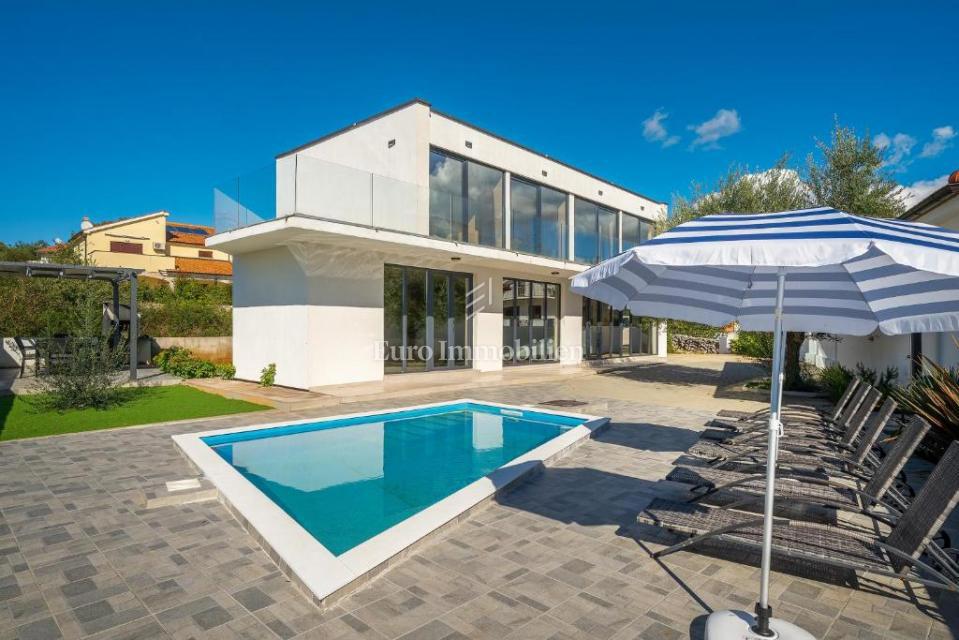 Isola di Krk - moderna casa indipendente con piscina