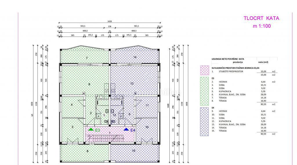 Apartments on the ground floor of a residential building, new building - island of Vir