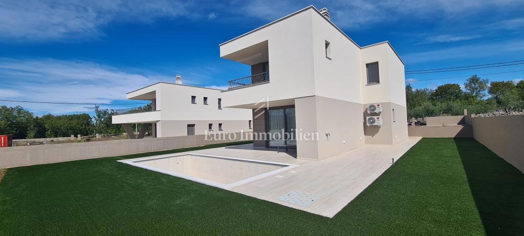 Villa con piscina e vista mare, città di Krk - dintorni