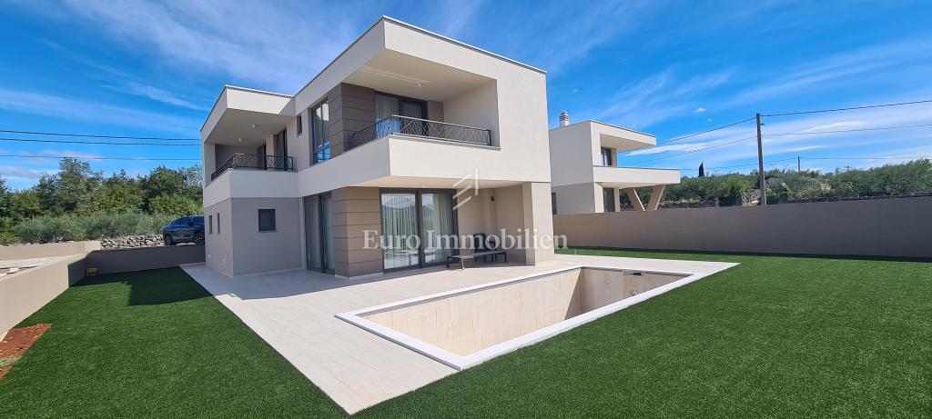 Villa con piscina e vista mare, città di Krk - dintorni