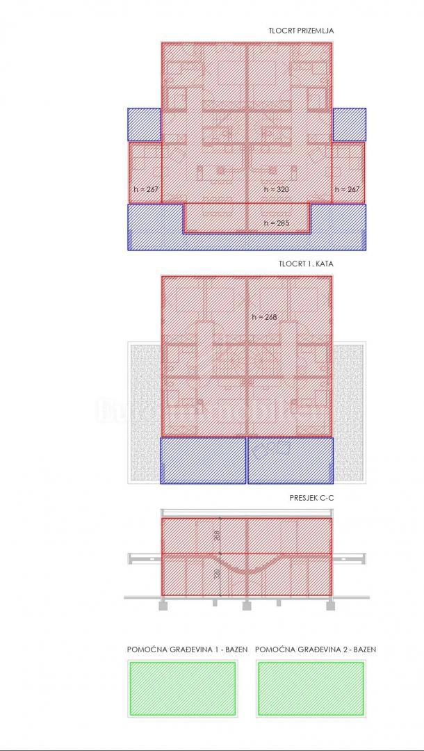 Metà della casa con piscina, Debeljak - Sukošan