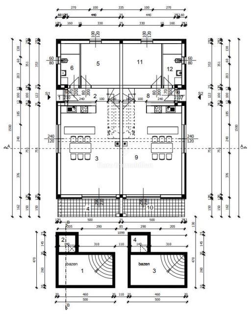 Due metà della casa con piscina - nuova costruzione a Privlaka