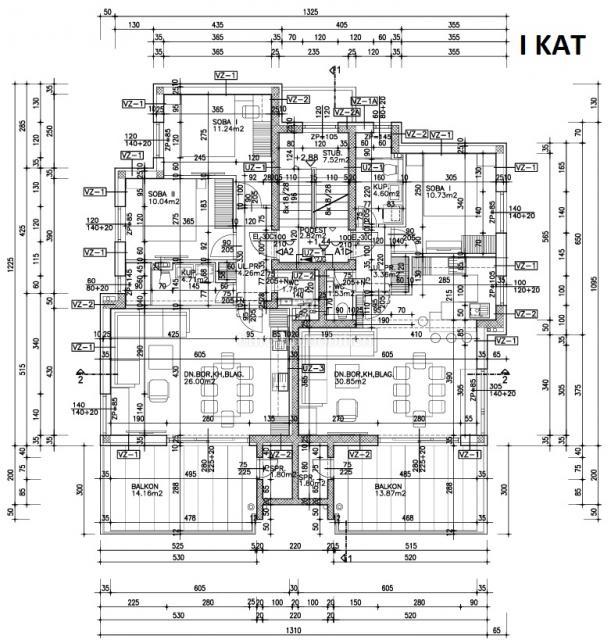 Novalja – appartamento con vista panoramica al primo piano