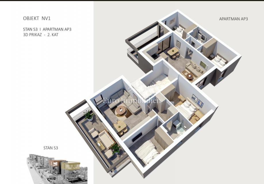 Novalja - appartamento in un nuovo edificio, 2° piano
