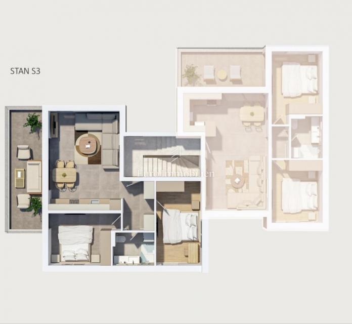 Novalja - appartamento in un nuovo edificio, 2° piano