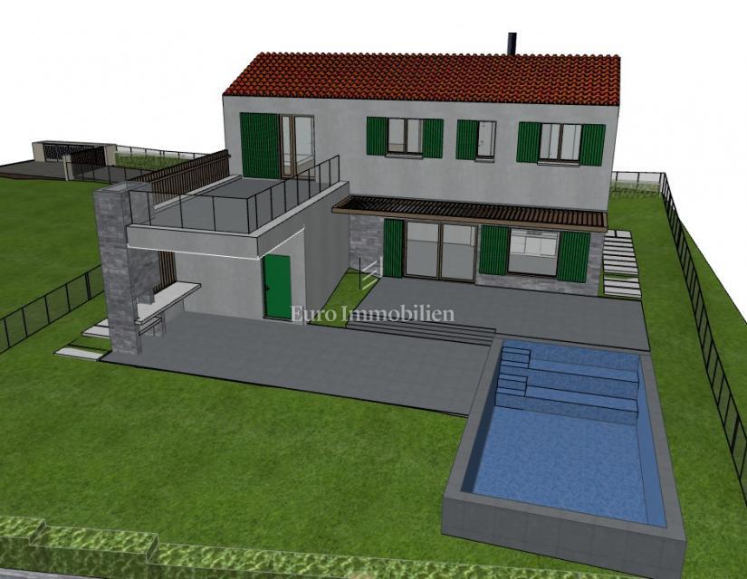 Istria - casa in costruzione con piscina