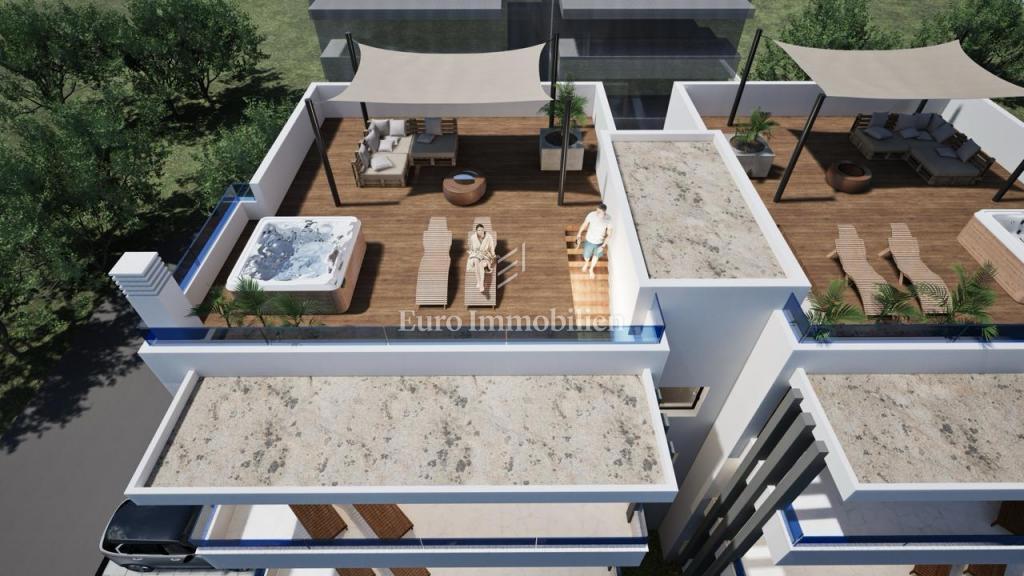 Appartamenti con 2 camere e vista mare, 200 m dal mare