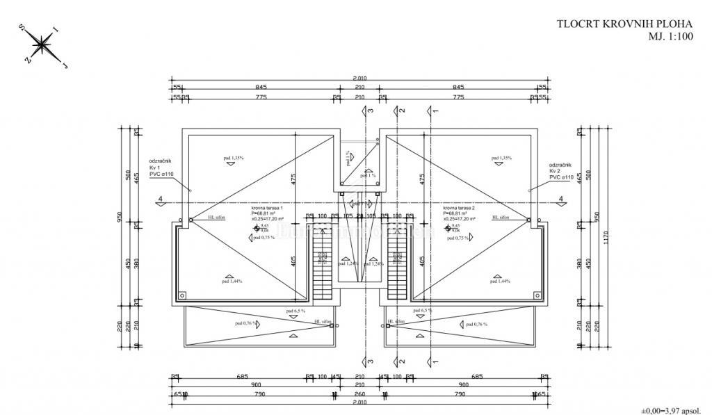 Appartamenti con 2 camere e vista mare, 200 m dal mare