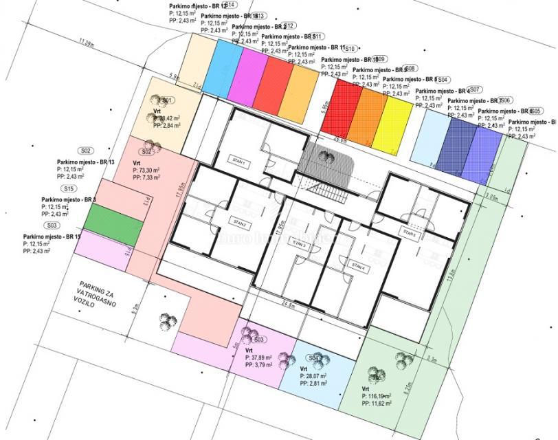 Appartamenti di nuova costruzione a 300 m dal mare, Povljana