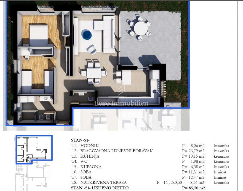 Appartamento in una villa urbana nel centro di Labin