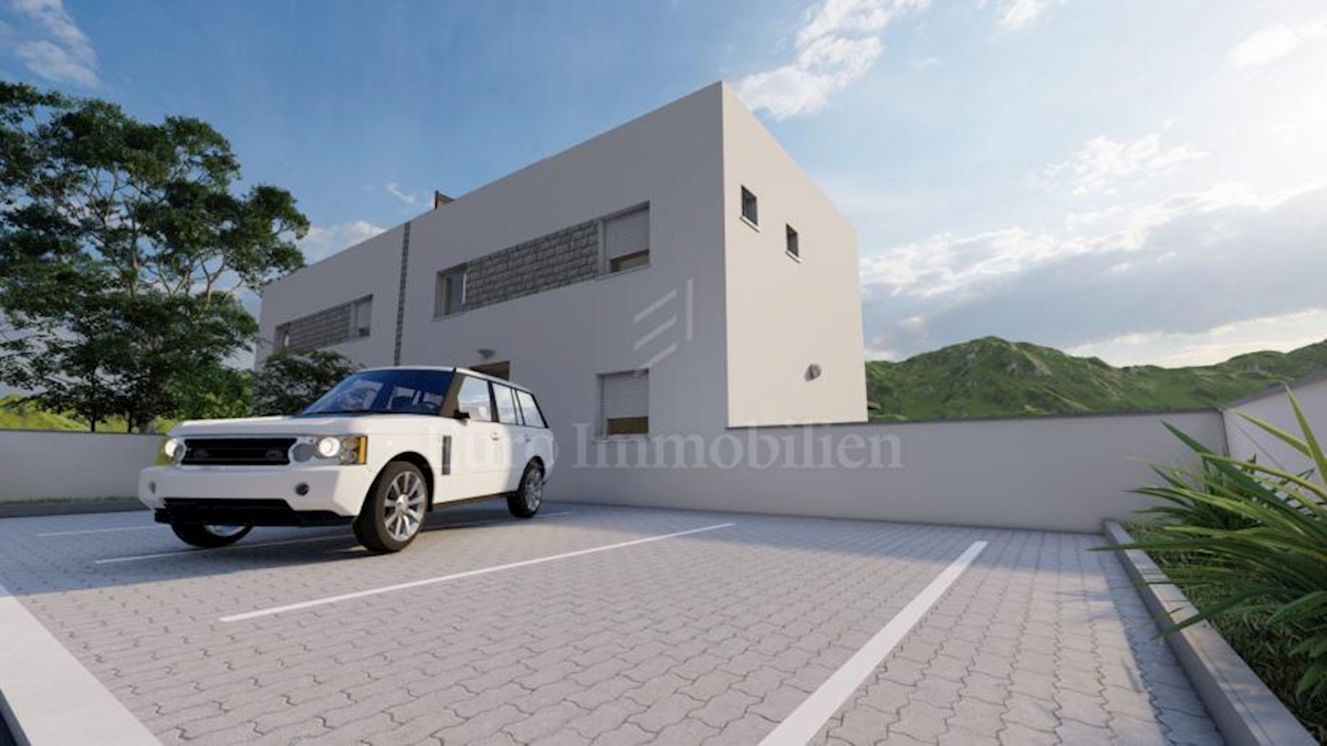 Modern semi-detached villa with pool, island of Vir