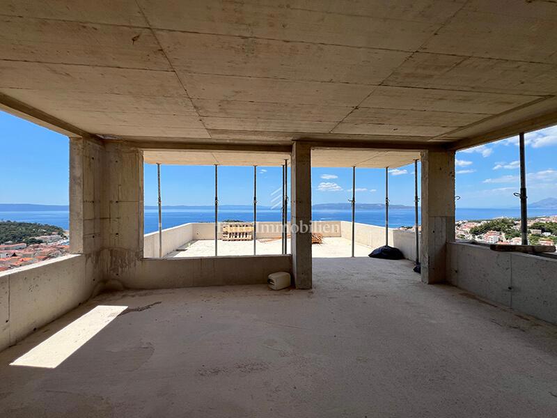 Appartamento con piscina e vista mare sopra il centro - Makarska