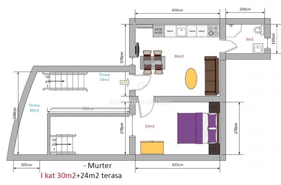 Murter - casa in pietra con vista mare