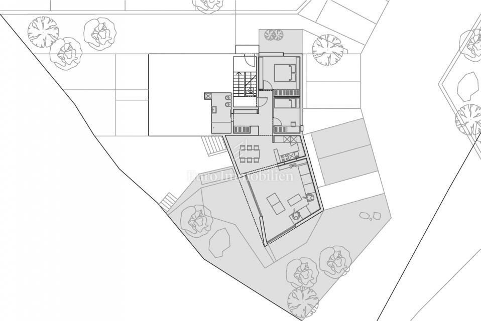 Krk - appartamento al piano terra con giardino e vista mare