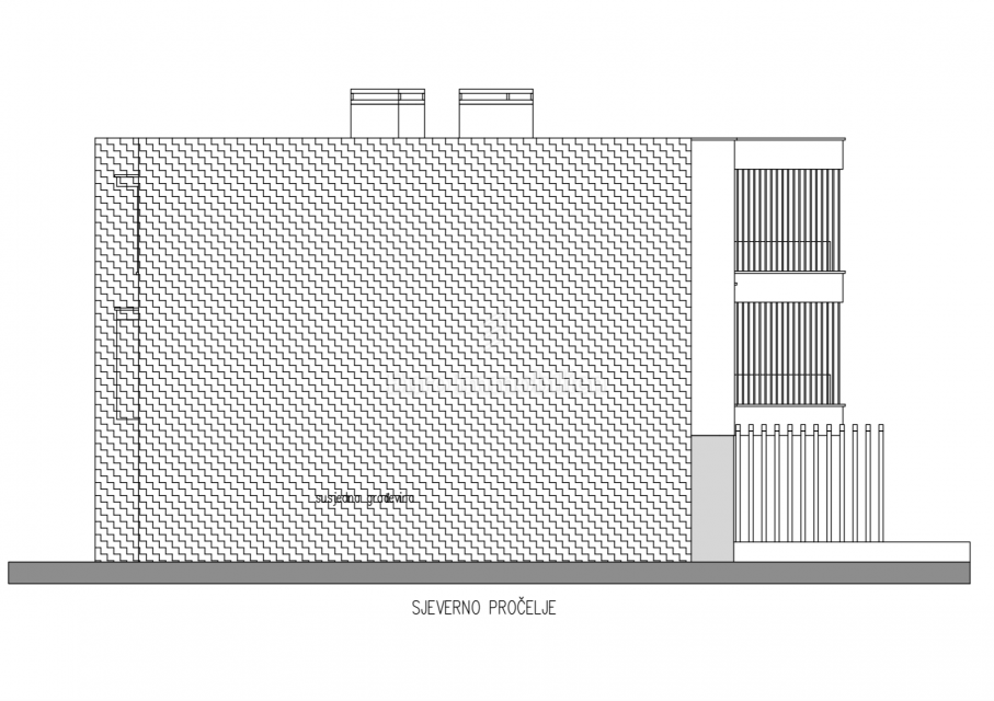 Peroj - nuovo edificio con giardino e terrazza