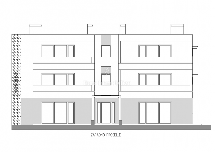 Peroj - nuovo edificio con giardino e terrazza