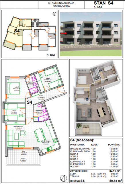 New construction with a beautiful view of the sea, Baška Voda
