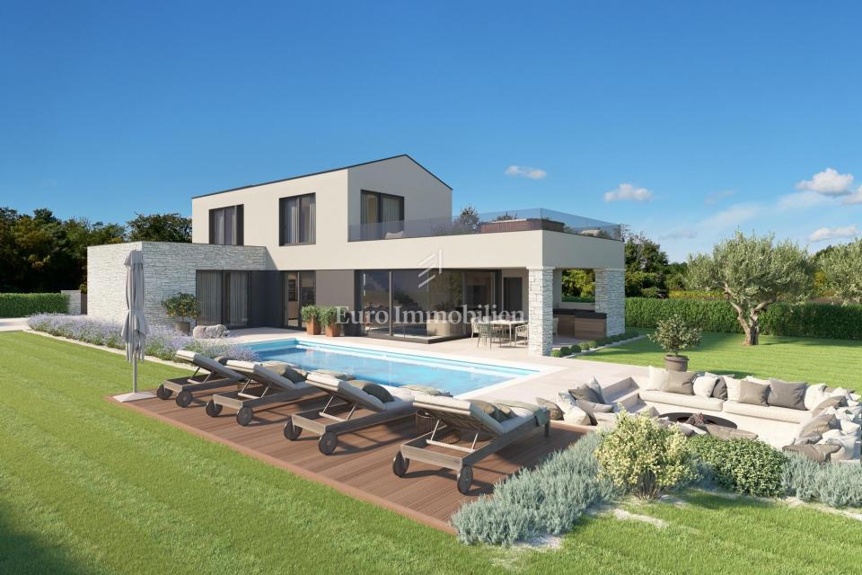 Istria, Poreč surroundings, new construction, modern villa in a quiet location