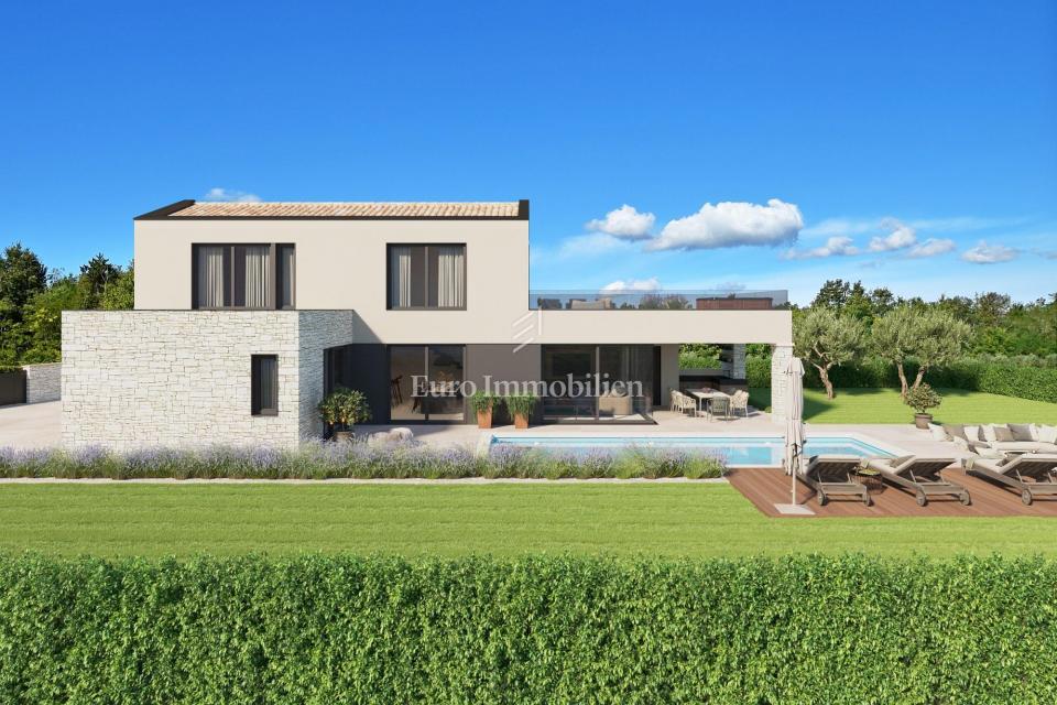 Istria, Poreč surroundings, new construction, modern villa in a quiet location