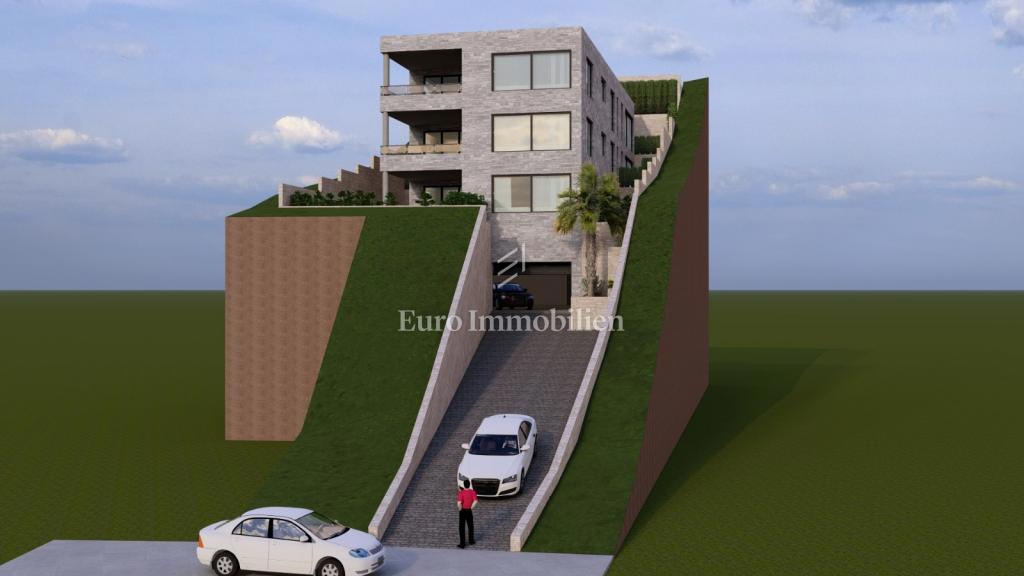 Brela, terreno edificabile con vista mare e progetto