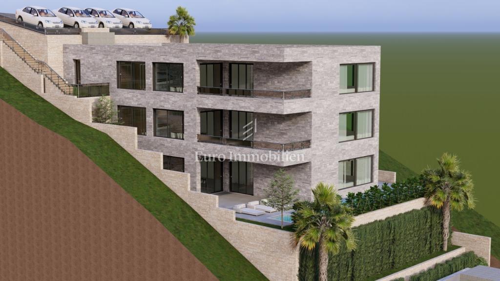 Brela, terreno edificabile con vista mare e progetto