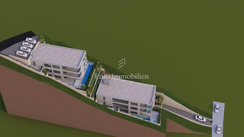 Brela, terreno edificabile con vista mare e progetto