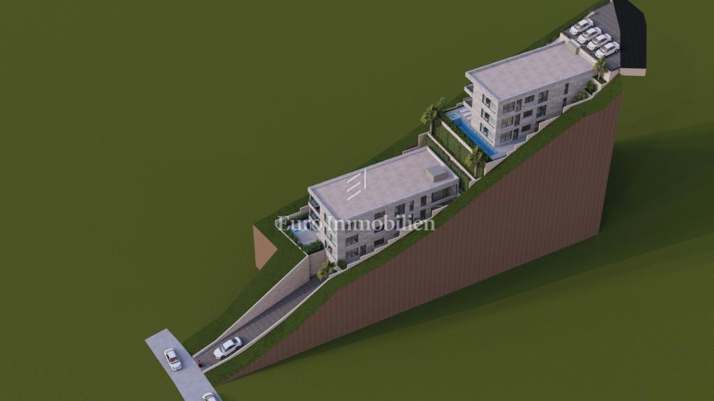 Brela, terreno edificabile con vista mare e progetto