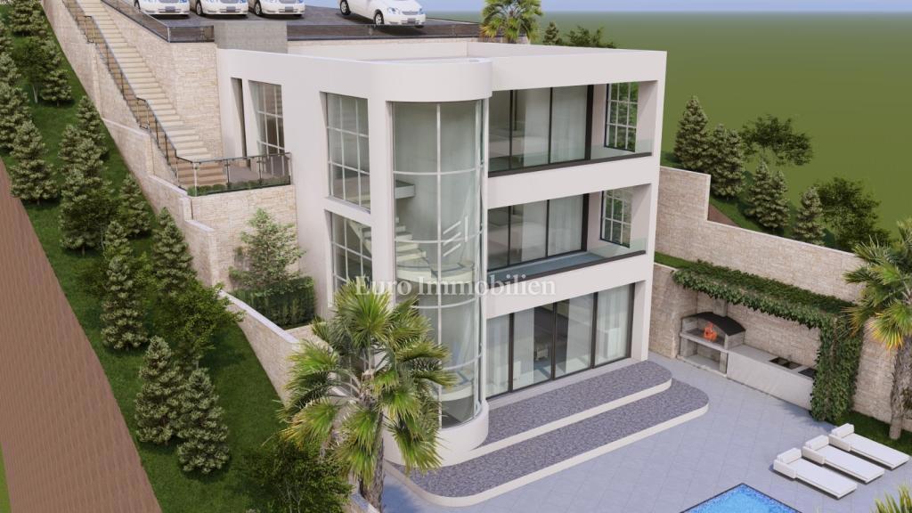 Brela, terreno edificabile con vista mare e progetto