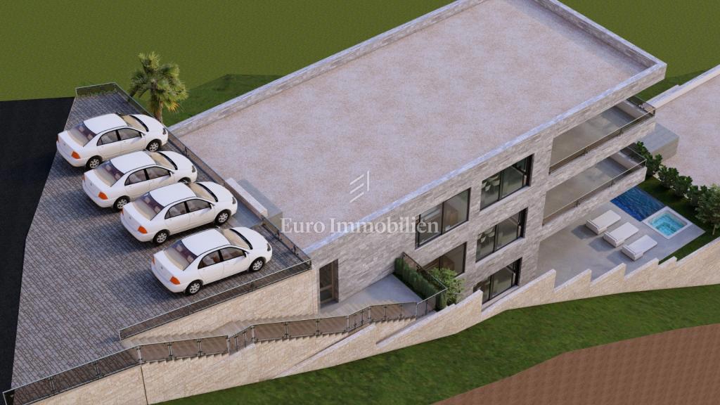 Brela, terreno edificabile con vista mare e progetto