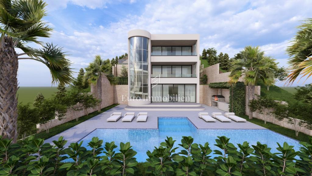 Brela, terreno edificabile con vista mare e progetto