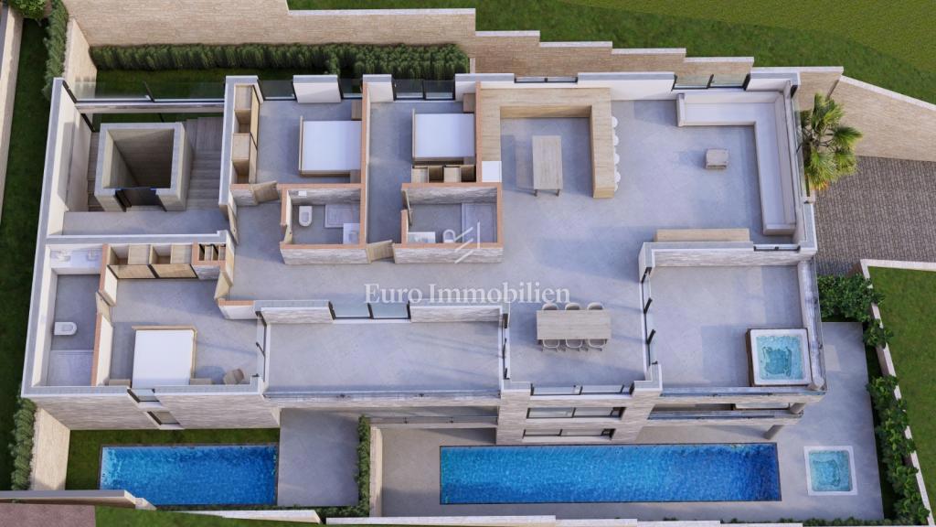 Brela, terreno edificabile con vista mare e progetto