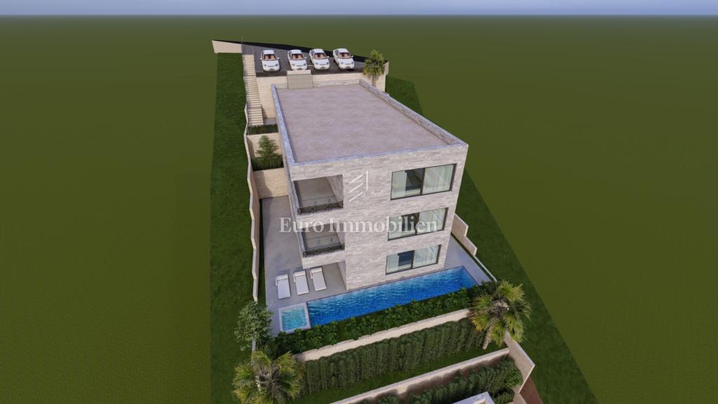 Brela, terreno edificabile con vista mare e progetto