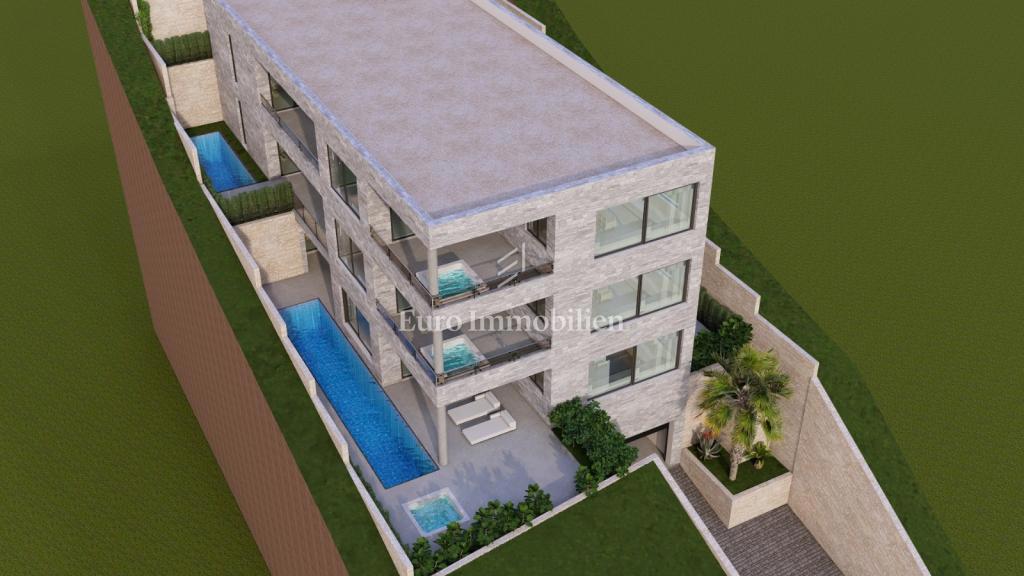 Brela, terreno edificabile con vista mare e progetto