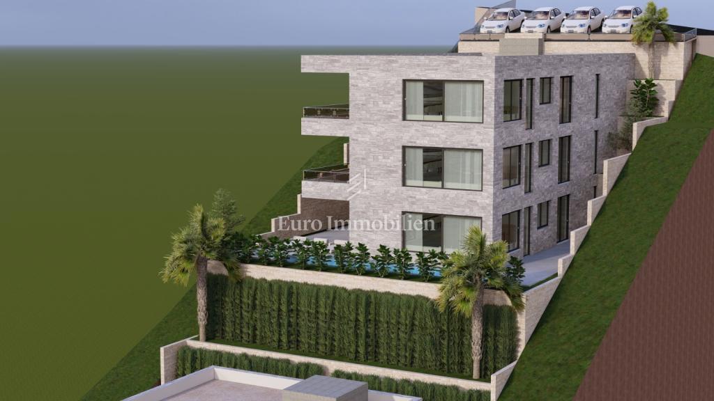 Brela, terreno edificabile con vista mare e progetto