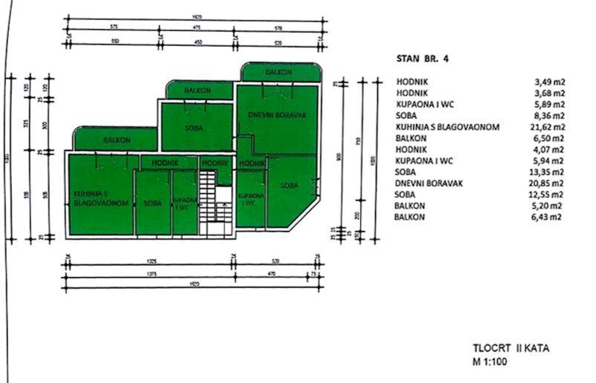 Two apartments with garage, Selce