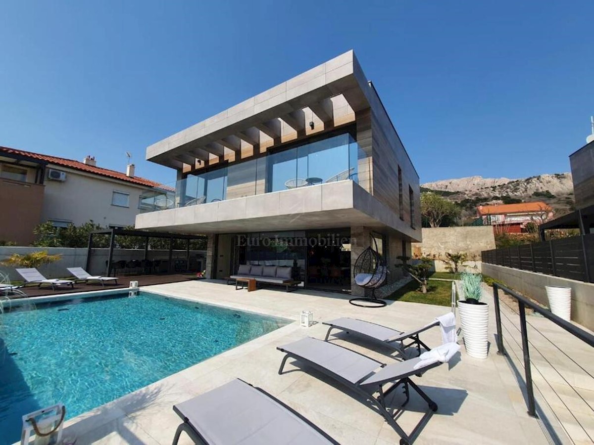 Modern urban villa with pool, island of Krk