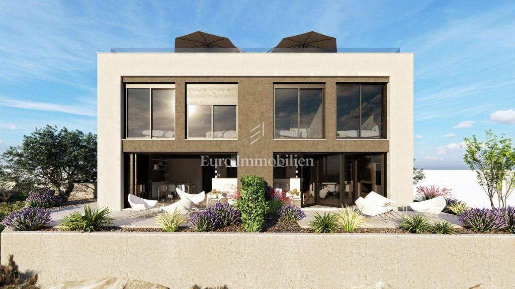 Modern two-story apartment with a view of the sea, Tisno