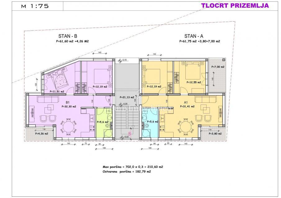 Apartment on the ground floor of a residential building, new building, Poreč