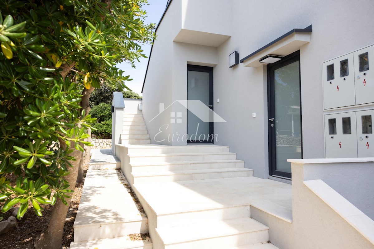 Mandre, isola di Pago – Appartamento con due camere da letto, vista mare e giardino, a 350 m dalla spiaggia