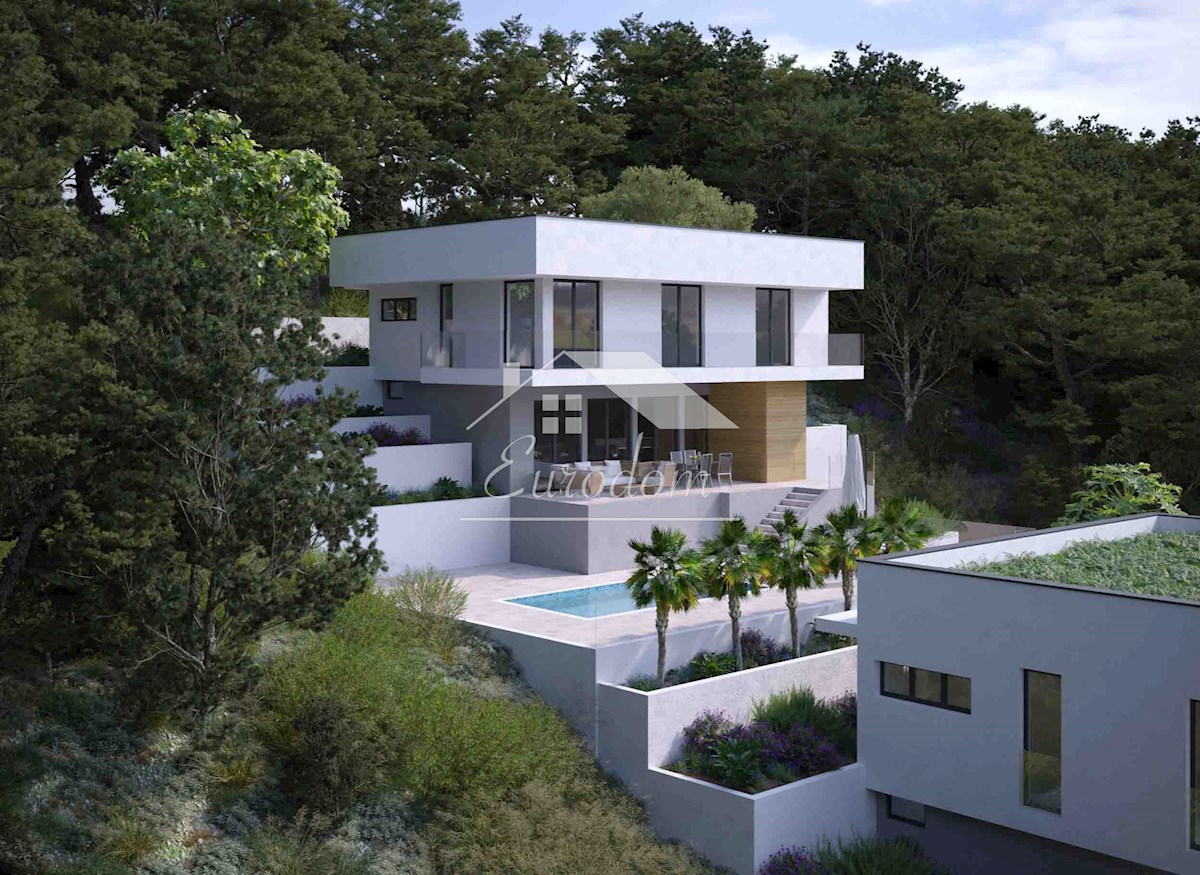 NOVIGRAD (ZARA) – TERRENO EDIFICABILE CON PROGETTO PER 3 VILLE CON PISCINA, A 100 M DAL MARE