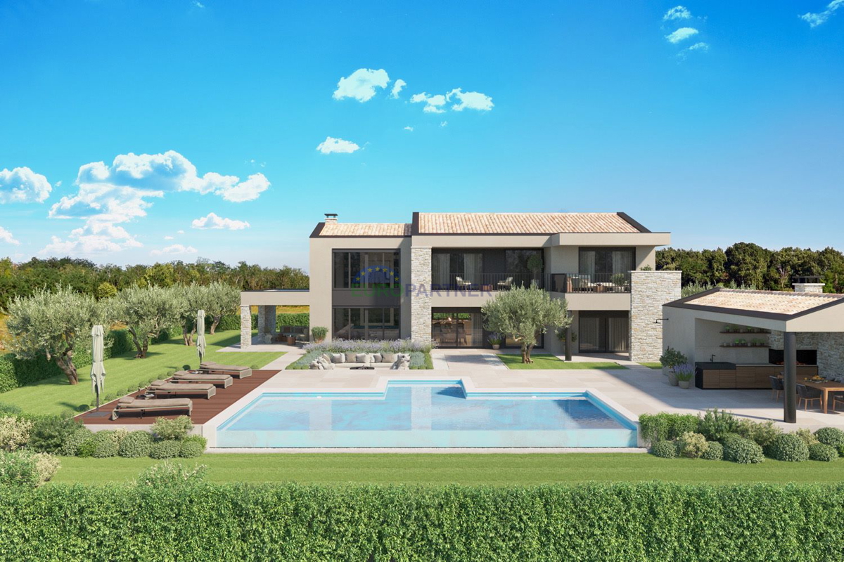 Villa di design con vista mare, zona di Parenzo, Istria