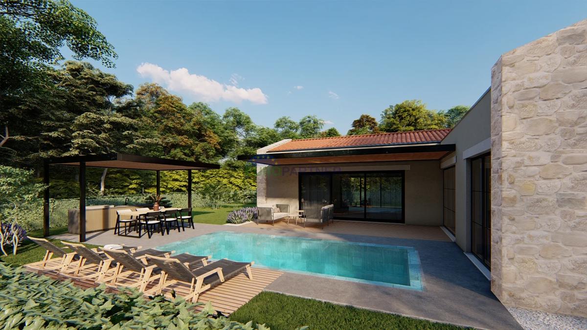 Ista, Poreč, moderna villetta al piano terra con piscina in zona tranquilla – possibilità di acquisto villa finita o solo terreno