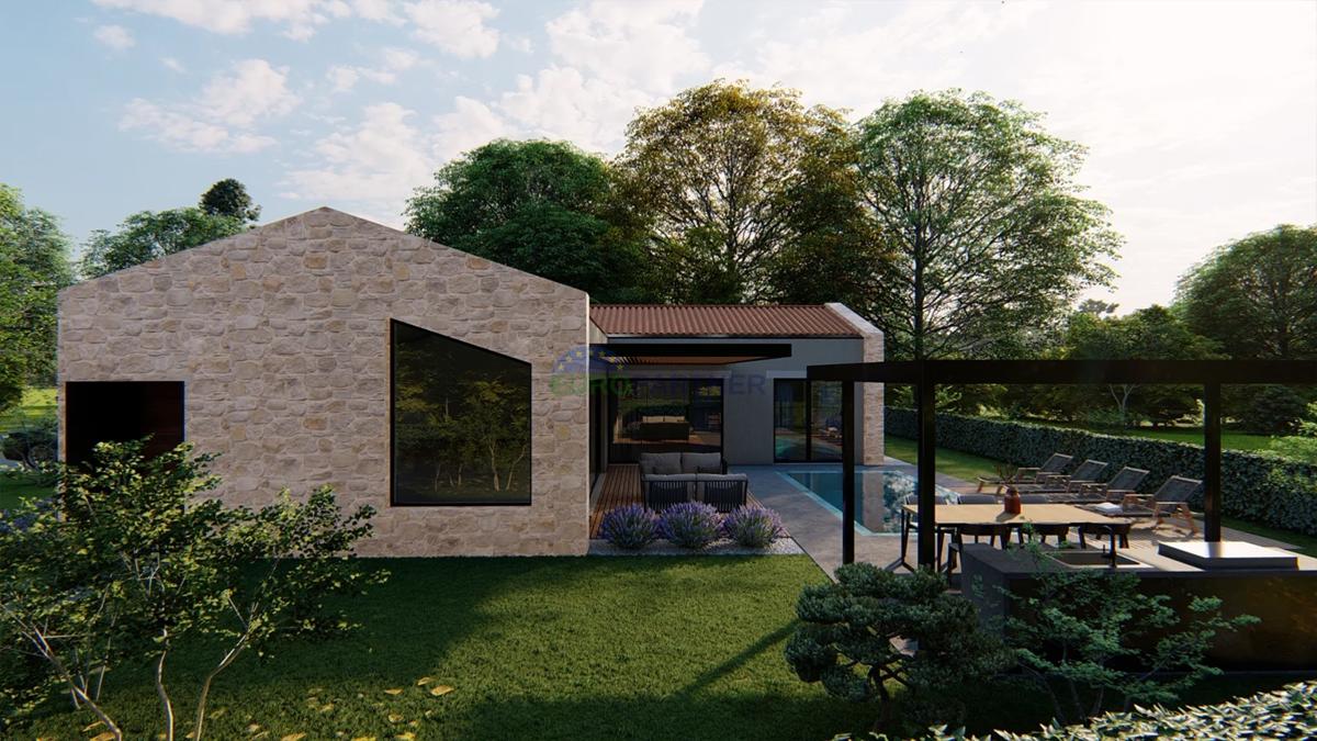 Ista, Poreč, moderna villetta al piano terra con piscina in zona tranquilla – possibilità di acquisto villa finita o solo terreno