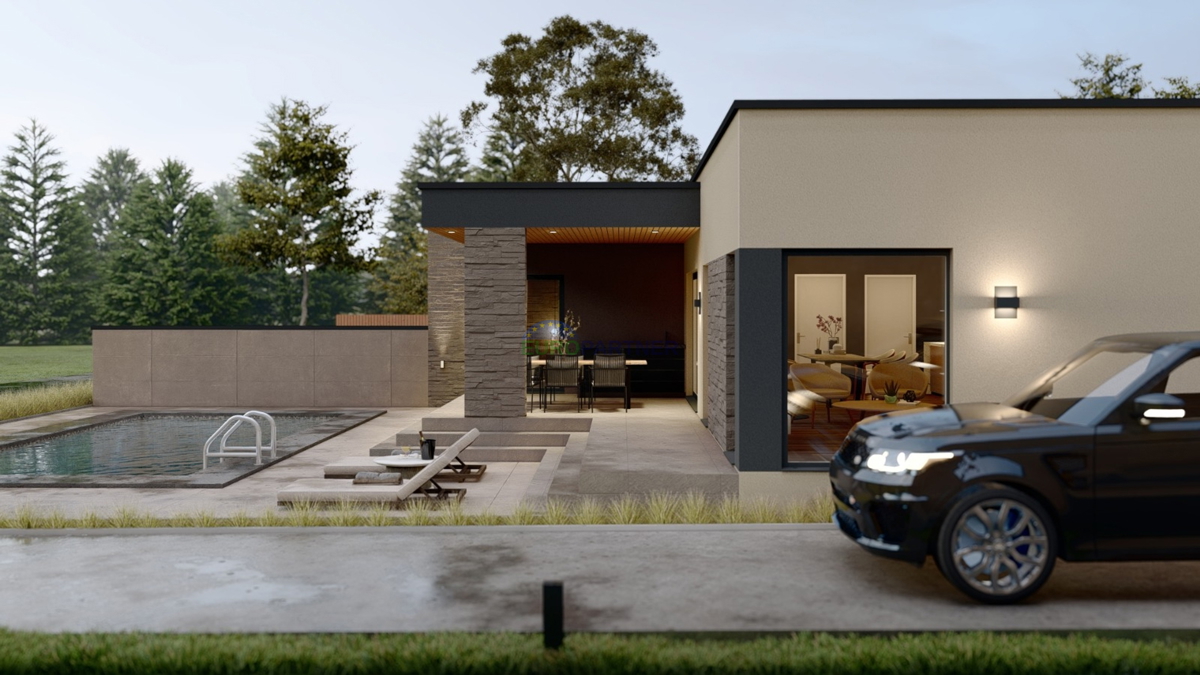 Istra, Kanfanar, semi-dettached house con piscina e giardino