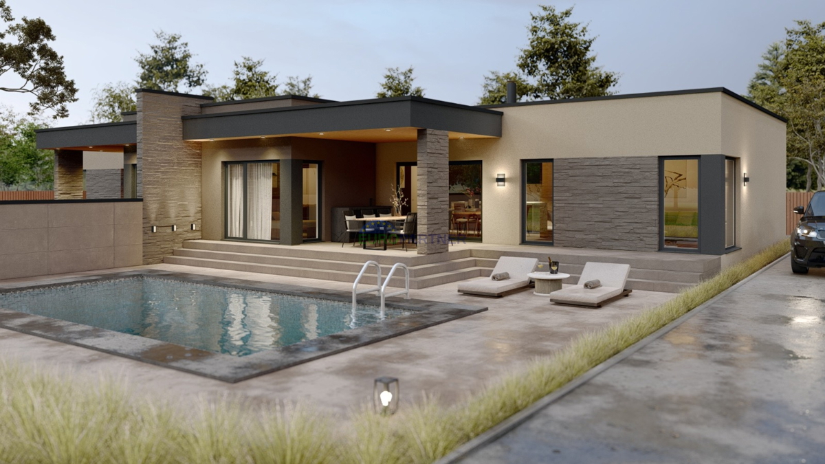 Istra, Kanfanar, semi-dettached house con piscina e giardino