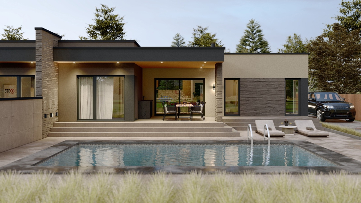 Istra, Kanfanar, semi-dettached house con piscina e giardino