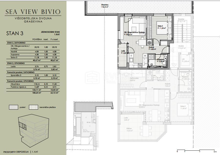 Bivio, Rijeka, 43,49m2