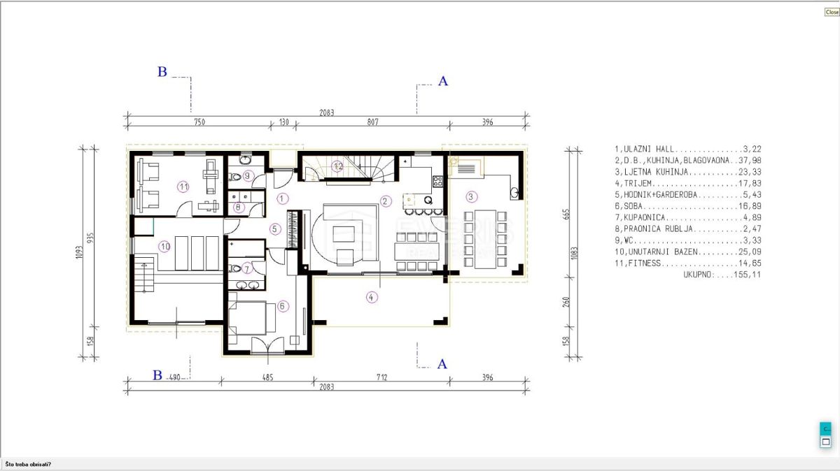 Rtina, Ražanac, 1.106m2
